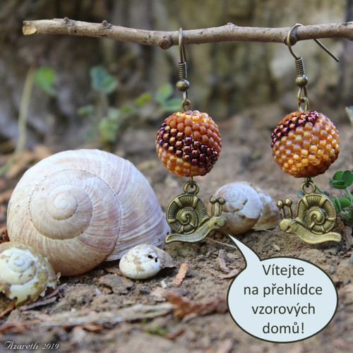 Kuličkové náušnice Šneci