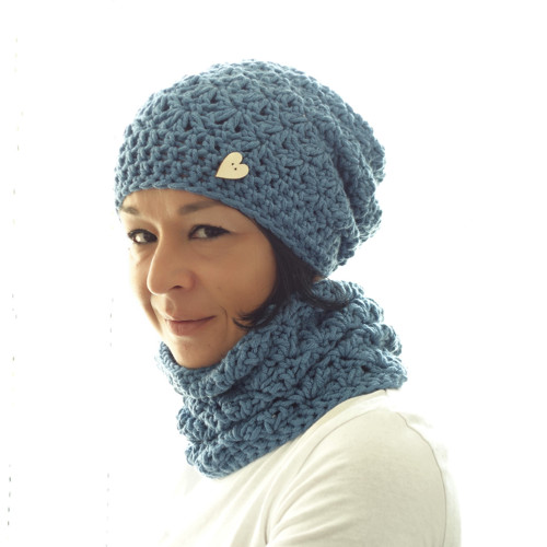 Háčkovaný setík modrý — foto 1