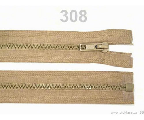 1ks 308 Prairie Sand Kostěný Zip Šíře 5mm Délka 90
