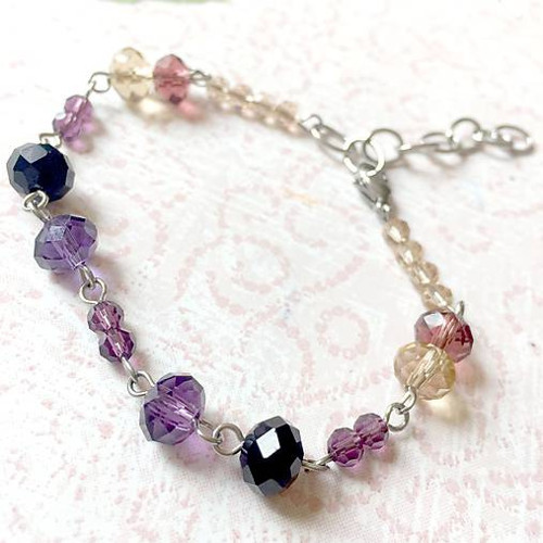 Náramek Swarovski Rondelle (chirurgická ocel)