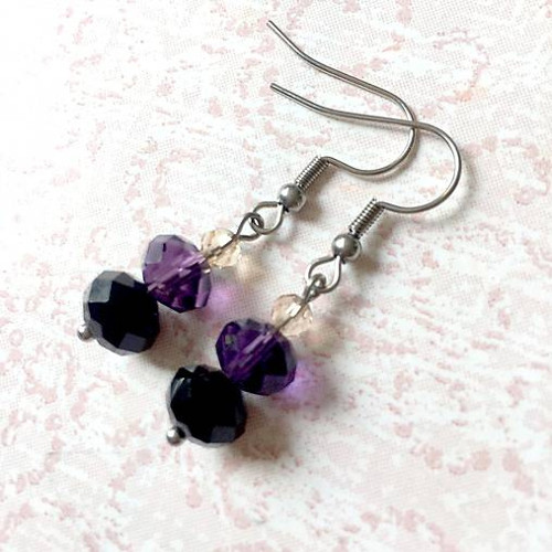 Náušnice Swarovski Rondelle (chirurgická ocel)