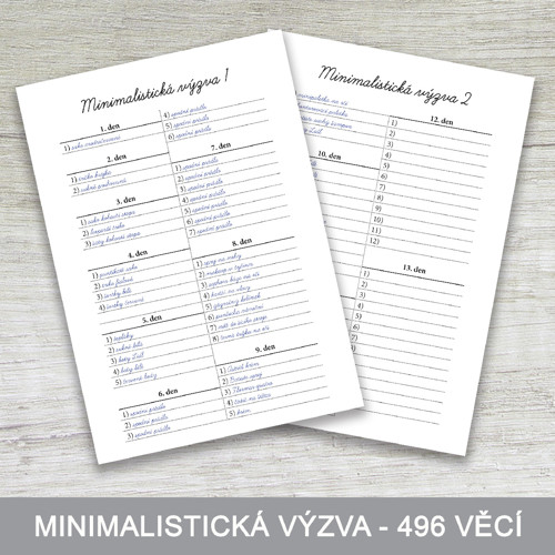 Minimalistická výzva BW - 496 věcí