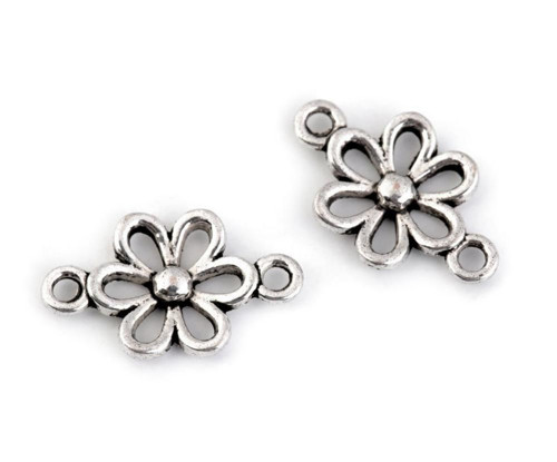 5ks Latina Našívací Díl Květ 9x15mm, Ozdoby