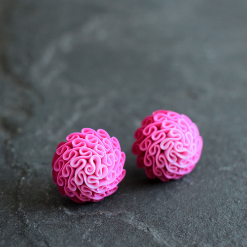 Náušnice magenta — foto 1