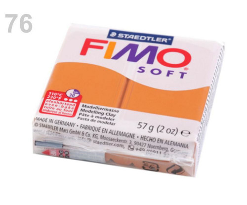 1ks Oranžová Ostrá FIMO 57g Soft, Hmota A
