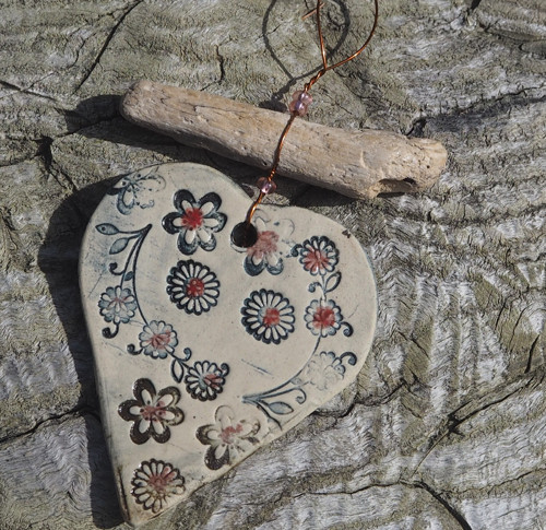 Závěs driftwood srdce — foto 1