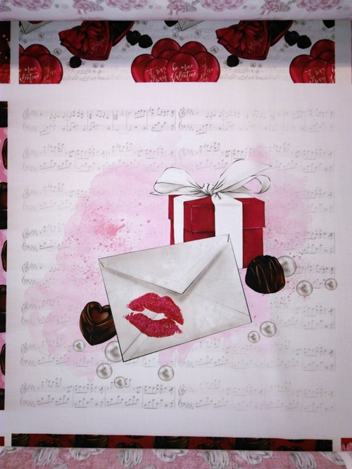 Bavlněná látka - panel 35 x 35 cm KOLEKCE LOVE
