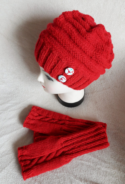 Pletený set - červený