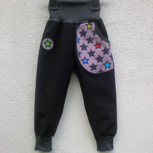 Softshellové kalhoty-HVĚZDIČKY-kapsa