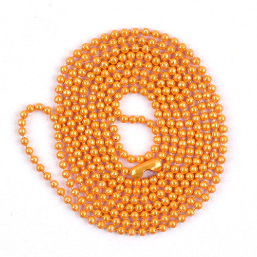 Řetízek oranžový kuličkový kovový 1,5mm 65 cm