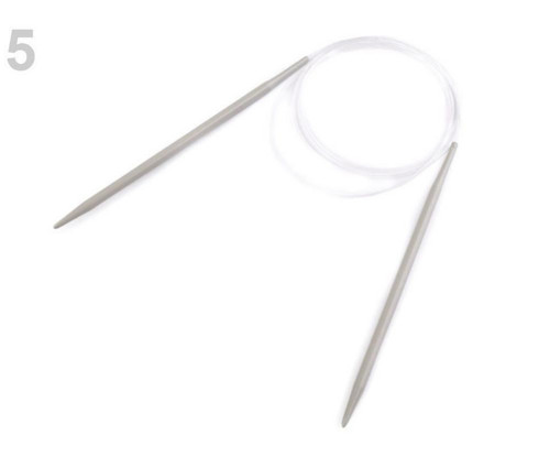 1ks 5mm Stříbrná Kruhové Jehlice Č. 4,5; 5; 5,5;