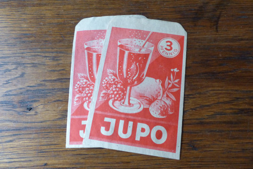 Jupo, šumivý nápojový prášek...starý kupecký sáček