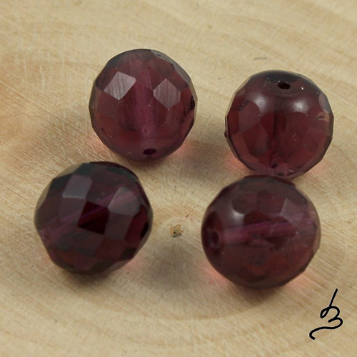 Broušené fialové 12 mm - 6 ks