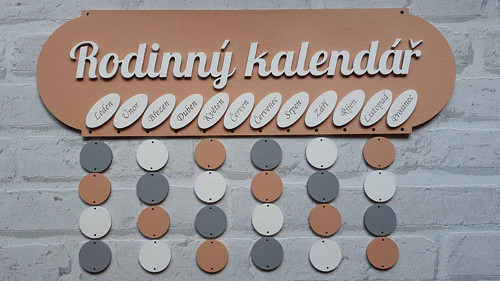 Rodinný kalendář MALOVANÝ - 43x13 cm