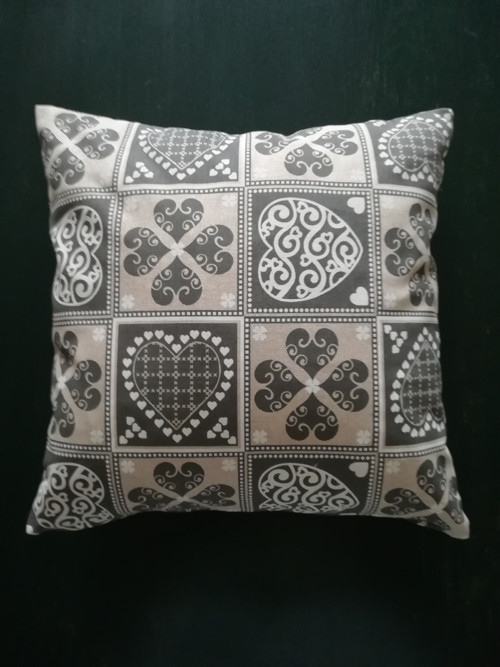 Povlak na polštář 40x40cm "Srdce a hvězdy"