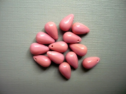 Růžové kapky 10 x 6 mm - 20 ks