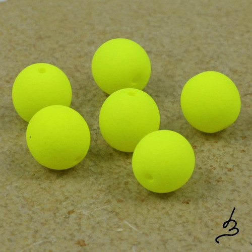 Kuličky neonově žluté 8 mm - 10 ks
