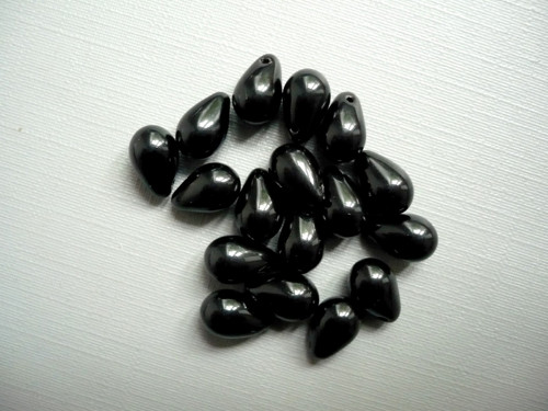 Černé kapky 9 x 6 mm - 20 ks