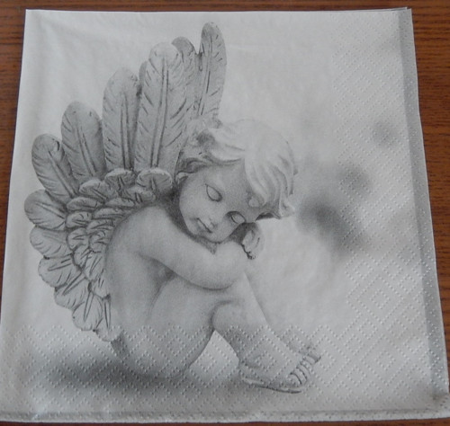 Ubrousek na decoupage - soška anděla