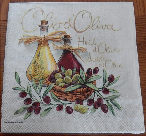 Ubrousek na decoupage - olivové oleje