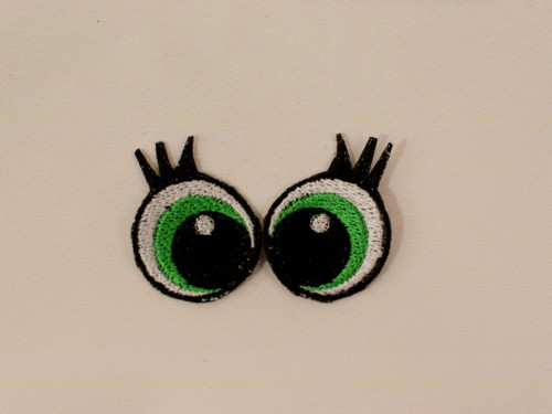 Vyšívané oči zelené 3 cm 1 pár