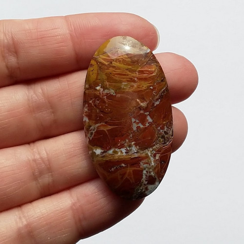 Jaspis brekciový 33 kabošon 44 x 24 x 6 mm