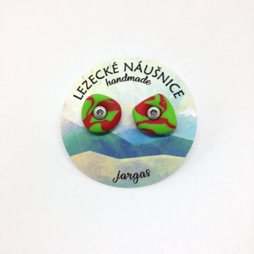 Lezecké náušnice - Zeleno-červené — foto 1