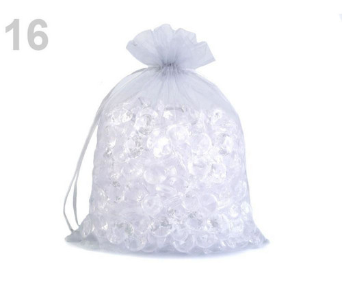 1ks 16 Stříbrná Dárkový Pytlík 20x26 Cm Organza, P