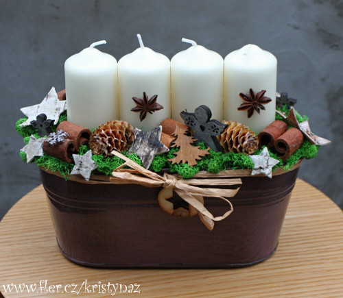 Přírodní adventní svícen — foto 1