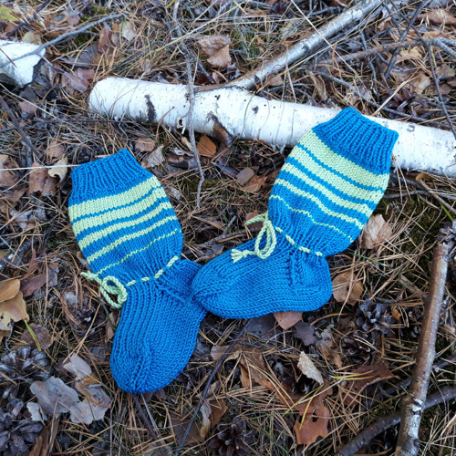Tyrkysovozelené ponožkonávleky, merino, 12 cm