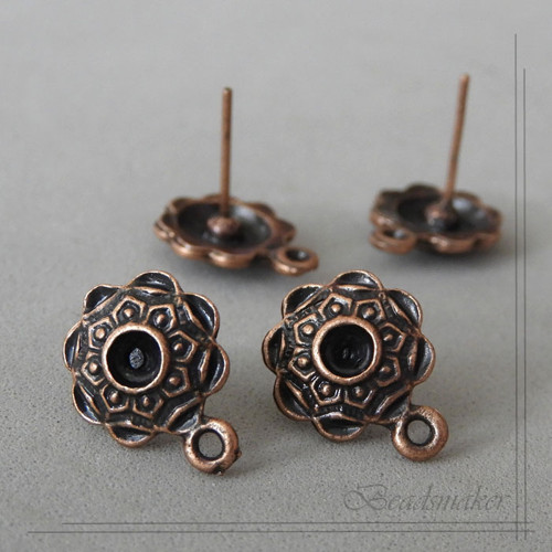 Puzety Květiny - 1 par, 14x11 mm