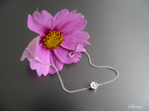 Stříbrný 925 Náramek TINY FLOWER kvítek — foto 1