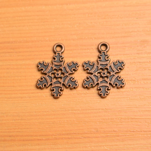 Měděná vločka - 16mm x 22mm