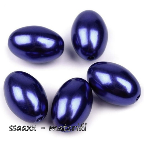 Plastový korálek ~ 12x18 mm ~ 5ks ~ modrý