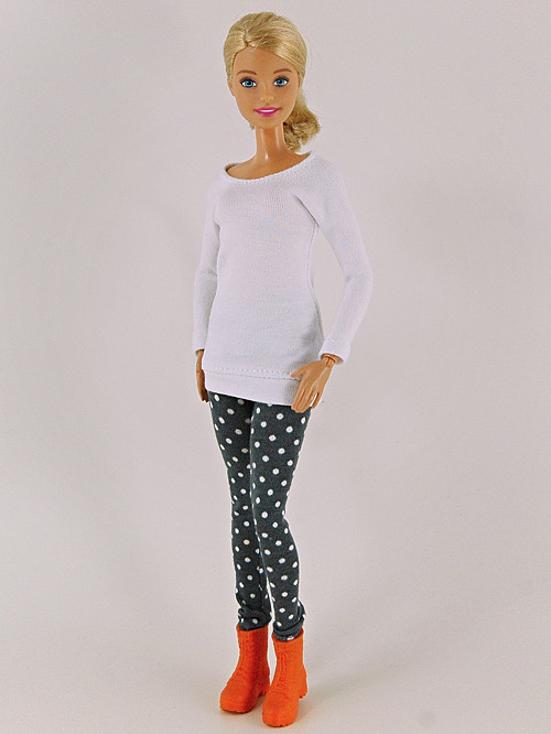 Barbie - Puntíkaté legíny v šedé — foto 1