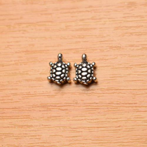 Želva - starostříbro - 10x8mm