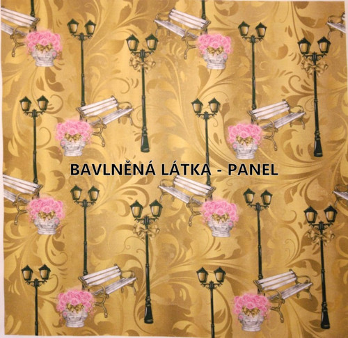 Bavlněná látka - panel 35 x 35 cm