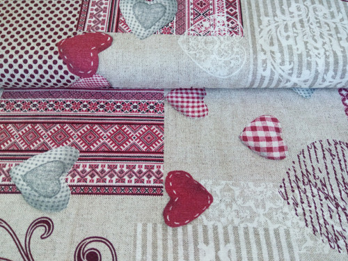 Srdce vínové- patchwork