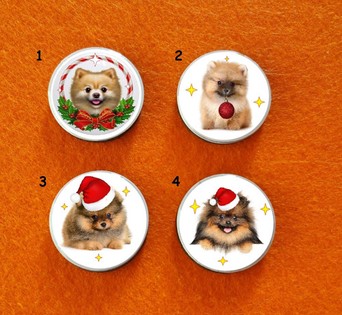Pomeranian Špic Vánoční Magnet Na Lednici