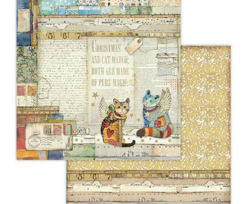 Oboustranný Papír Na Scrapbook Kočky S Křídly,