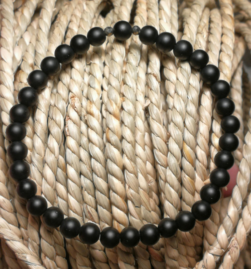 Pánský náramek - matný onyx, pyrit 19 cm — foto 1