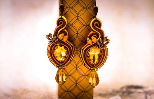 Jesenní listí sutaškové náušnice/soutache earrings