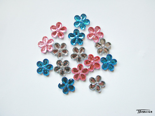 Kytičky samolepicí 2 cm, 15 ks - 3 barvy