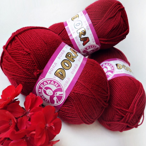 Příze DORA 100g červená 034 — foto 1