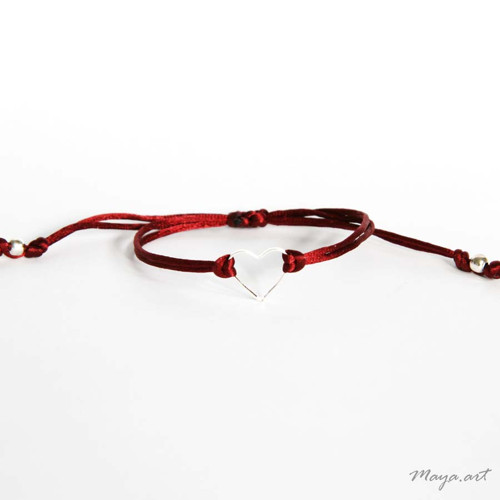 Vínový náramek SIMPLE BRACELET s postř. srdcem