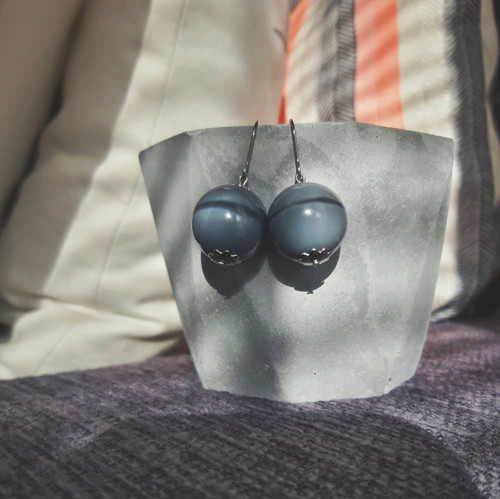 Simple grey II. - náušnice