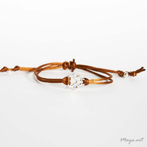 Hnědý náramek SIMPLE BRACELET s postř. packou