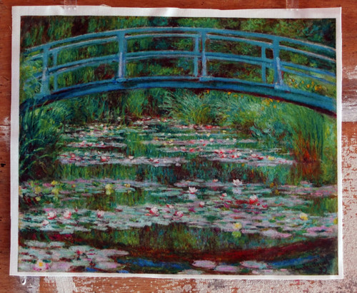 Látkový panel Lekníny (C. Monet) 21 cm x 26 cm — foto 1