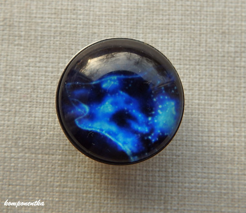 Skleněný kabošon na buttonu 18mm 1kus