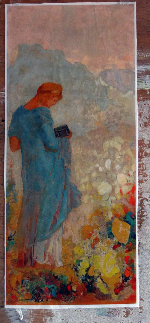 Látkový panel Pandora (O. Redon) 34 cm x 14,5 cm